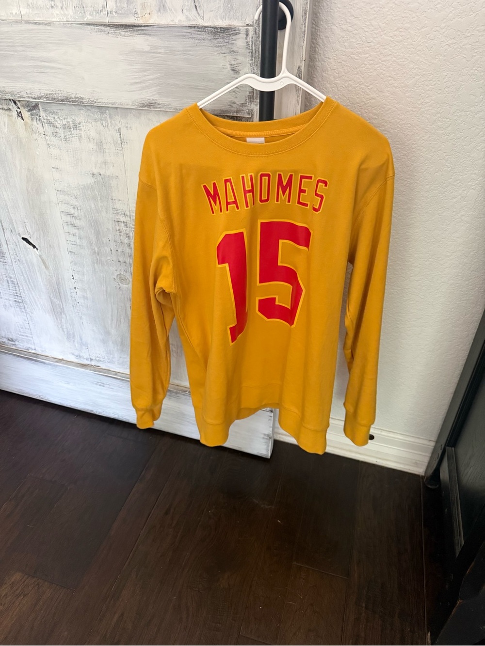 Kids Yellow 'Mahomes 15' Long Sleeve Pajama Top